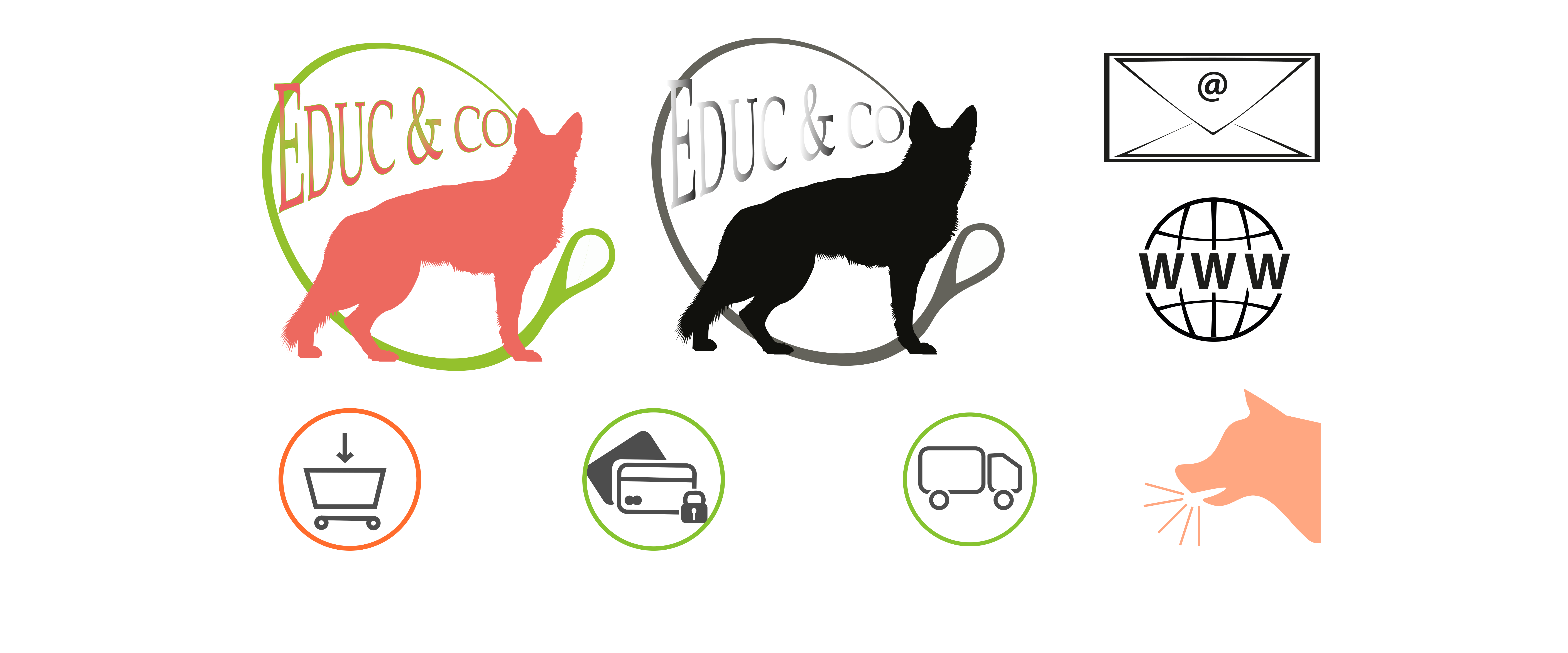 une image de caroussel, logo et icones du site Educ & Co